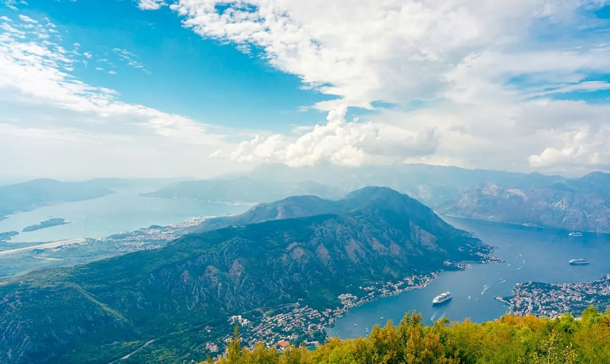 Aerial view of St John’s Fortress in Kotor