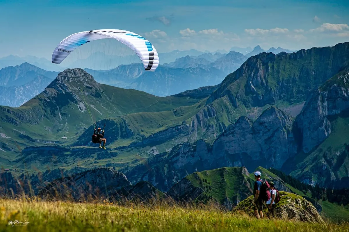 Paragliding launch in Kotor