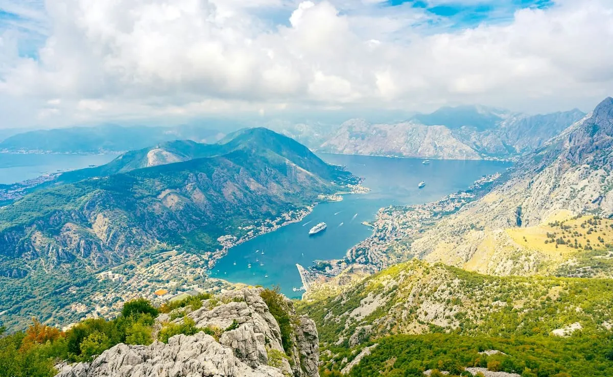 The Bay of Kotor seen from the air